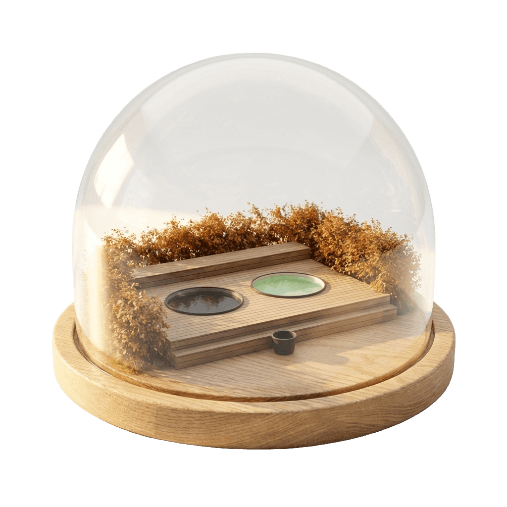 Illustrated outdoor ice baths with gentle steam rising.